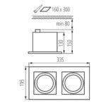 Mateo-II ES Kardan Spot – Dubbel – GU10 – Wit/Zwart – Aluminium