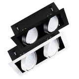 Mateo-II ES Kardan Spot – Dubbel – GU10 – Wit/Zwart – Aluminium