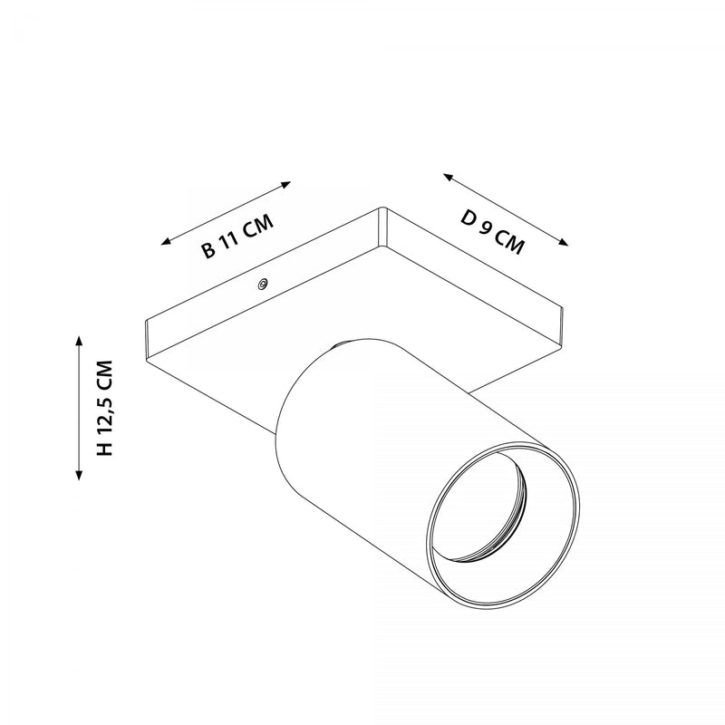 Mila 1 Opbouwspot Champagne – Aluminium Plafondspot met GU10 Fitting, Kantelbaar & Draaibaar
