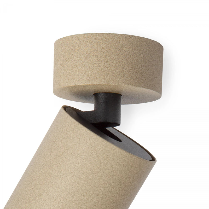 Mila 1 Rond Opbouwspot Champagne – Aluminium Plafondspot met GU10 Fitting, Kantelbaar en Draaibaar