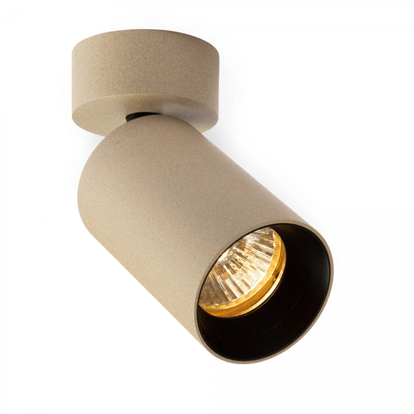 Mila 1 Rond Opbouwspot Champagne – Aluminium Plafondspot met GU10 Fitting, Kantelbaar en Draaibaar