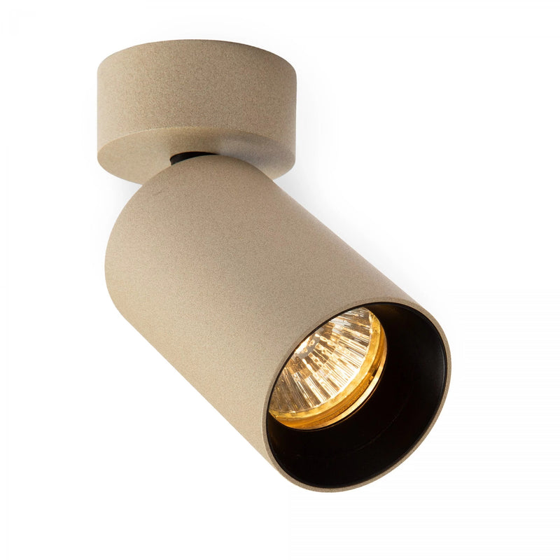 Mila 1 Rond Opbouwspot Champagne – Aluminium Plafondspot met GU10 Fitting, Kantelbaar en Draaibaar