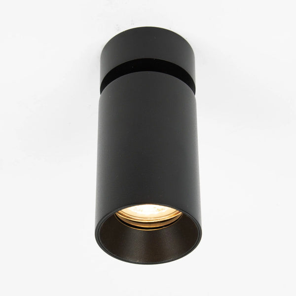 Mila 1 Rond Opbouwspot Zwart – Aluminium Plafondspot met GU10 Fitting, Kantelbaar & Draaibaar