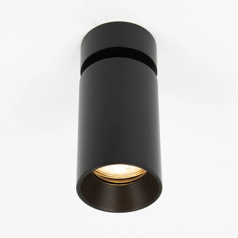 Mila 1 Rond Opbouwspot Zwart – Aluminium Plafondspot met GU10 Fitting, Kantelbaar & Draaibaar