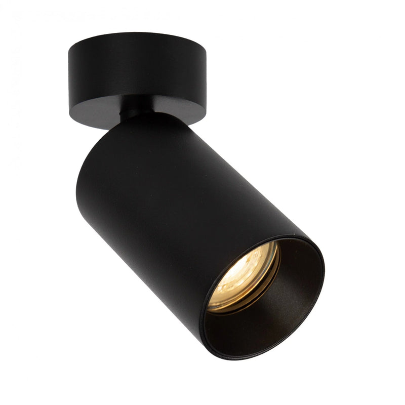 Mila 1 Rond Opbouwspot Zwart – Aluminium Plafondspot met GU10 Fitting, Kantelbaar & Draaibaar