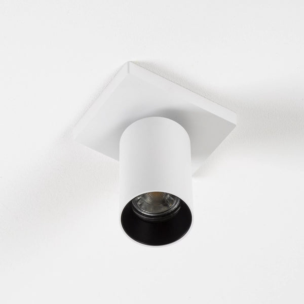 Mila 1 Wit Opbouwspot / Goud – Verstelbare Plafond- en Wandspot met GU10 LED
