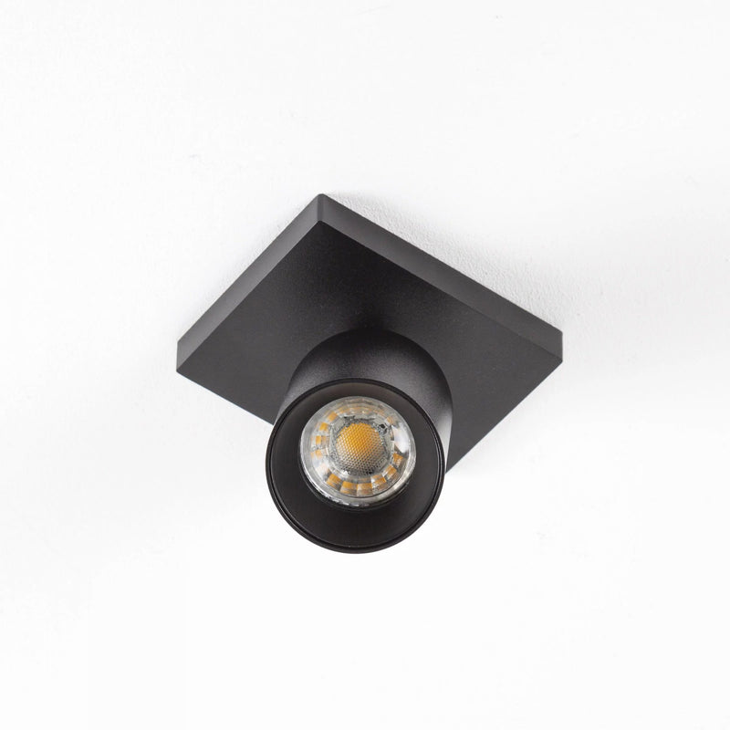 Mila 1 Zwart Opbouwspot / Goud – Verstelbare Plafond- en Wandspot met GU10 LED
