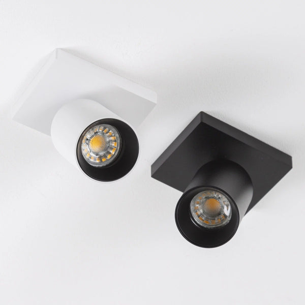 Mila 1 Zwart Opbouwspot / Goud – Verstelbare Plafond- en Wandspot met GU10 LED