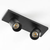 Mila 2 Zwart Opbouwspot / Goud – Verstelbare 2-Lichts Plafond- en Wandspot met GU10 LED