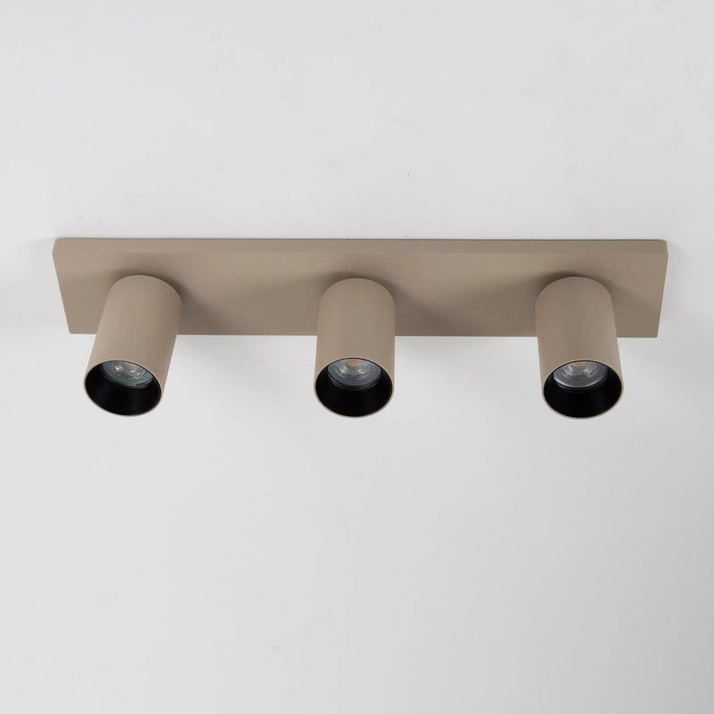 Mila 3 Opbouwspot Champagne – Aluminium Plafondlamp met 3 Spots, GU10 Fitting, Kantelbaar & Draaibaar