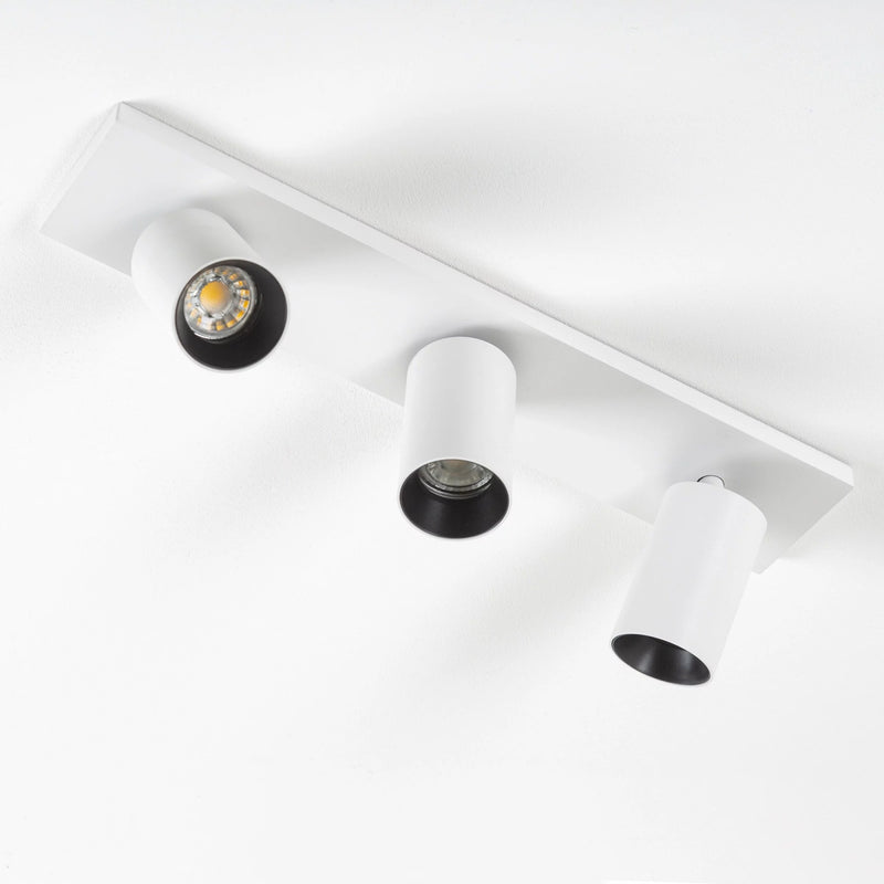 Mila 3 Wit Opbouwspot / Goud – Verstelbare 3-Lichts Plafond- en Wandspot met GU10 LED