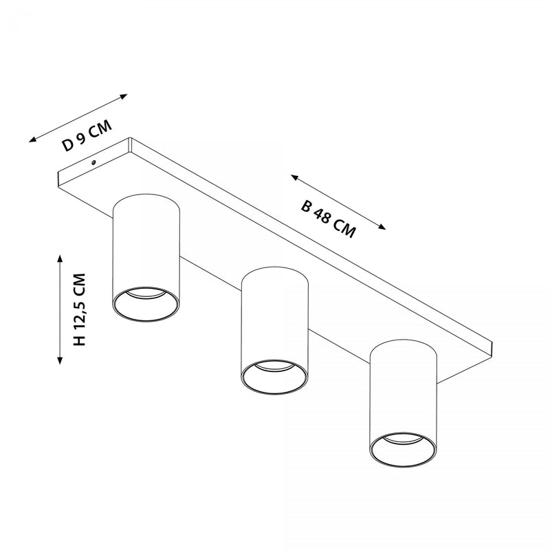 Mila 3 Wit Opbouwspot / Goud – Verstelbare 3-Lichts Plafond- en Wandspot met GU10 LED