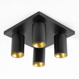 Mila 4 Zwart Opbouwspot / Goud – Verstelbare 4-Lichts Plafond- en Wandspot met GU10 LED