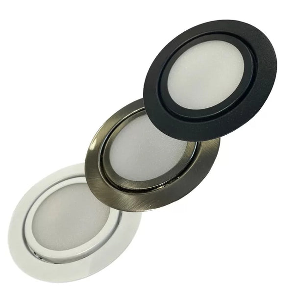 Mobi LED Meubelspot 3W 3000K 230V Wit/Zwart/Geschuurd Staal