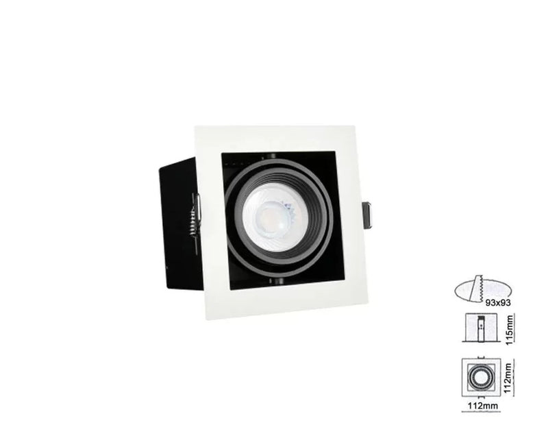 Modern-Day Mini Kardanspot – GU10 – Wit/zwart – Aluminium