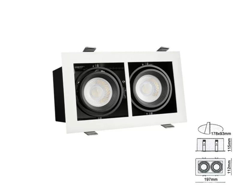 Modern-Day Mini Kardanspot – GU10 – Wit/zwart – Aluminium