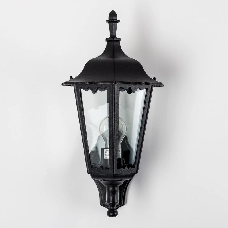 Muurlamp Ancona staand met sensor Zwart