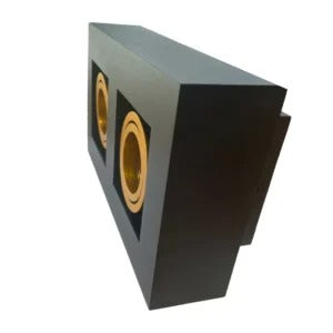 Nemo-II Opbouwspot Dubbel GU10 – Zwart met Goud Binnenwerk