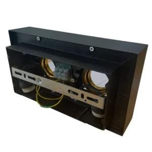 Nemo-II Opbouwspot Dubbel GU10 – Zwart met Goud Binnenwerk