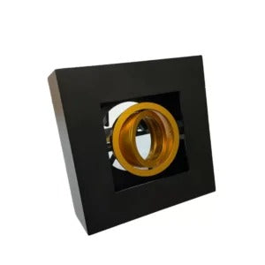 Nemo-I Opbouwspot Enkel GU10 – Zwart met Goud Binnenwerk