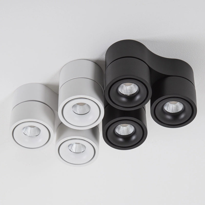 Ole 1 Zwart Opbouwspot – Ronde Dimbare LED Plafond- en Wandspot 9,4W Warm Wit