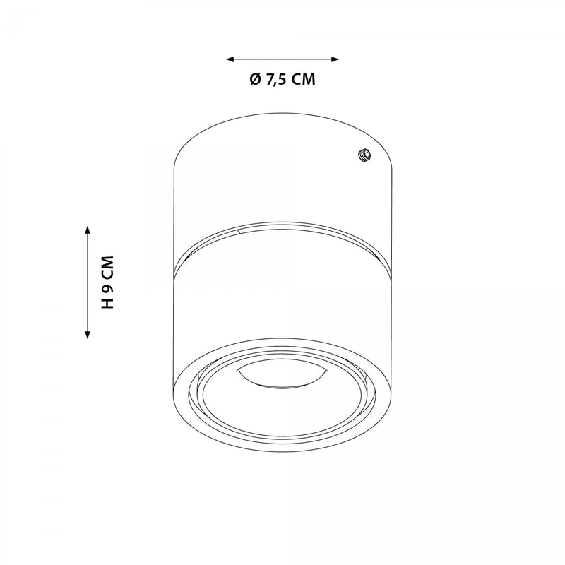 Ole 1 Zwart Opbouwspot – Ronde Dimbare LED Plafond- en Wandspot 9,4W Warm Wit