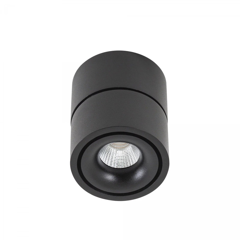 Ole 1 Zwart Opbouwspot – Ronde Dimbare LED Plafond- en Wandspot 9,4W Warm Wit