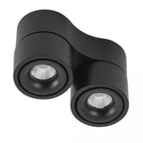 Ole 2 Zwart Opbouwspot – Ronde Dimbare LED Plafond- en Wandspot 2x 9,4W Warm Wit