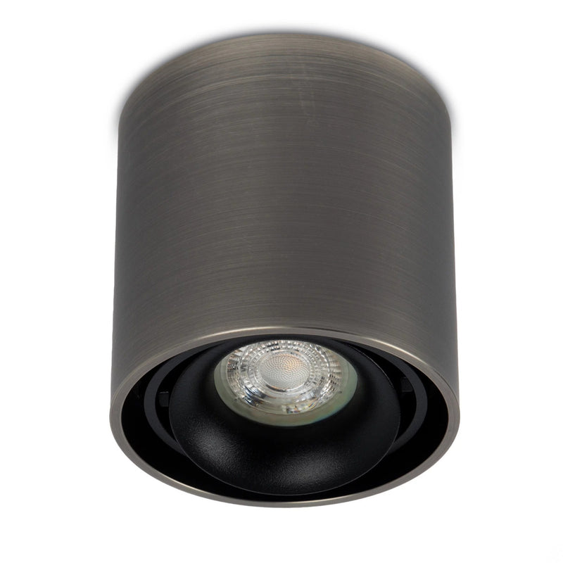 Oliver Opbouwspot Rond Gun Metal – Aluminium Plafondspot met GU10 LED Fitting