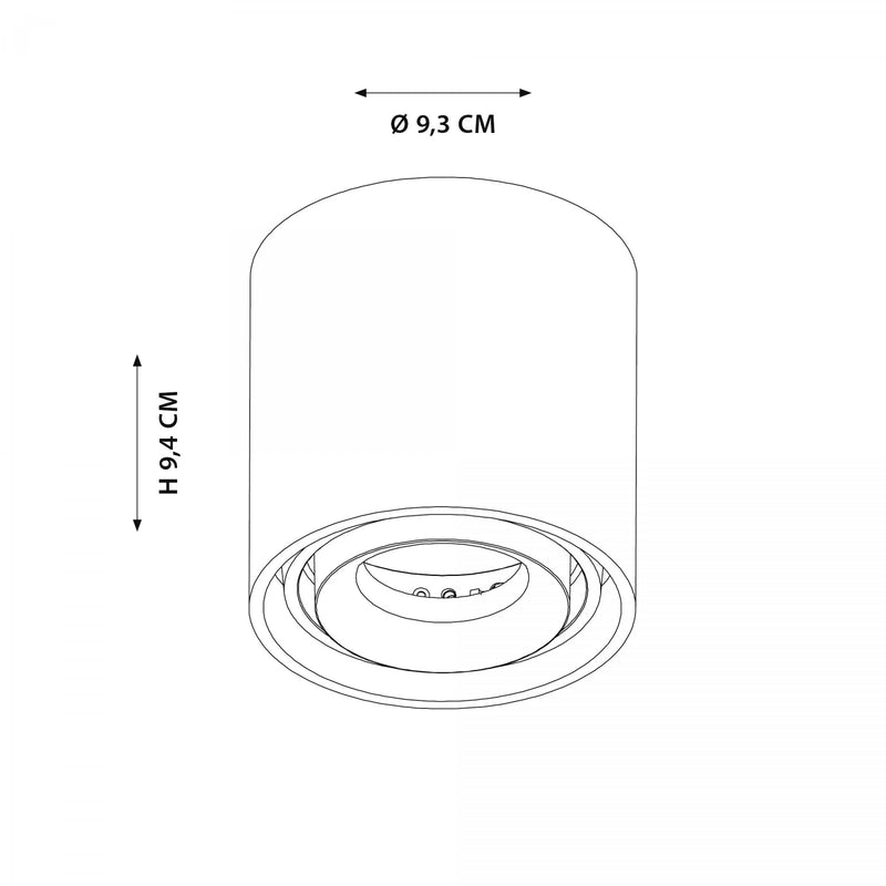 Oliver Opbouwspot Rond Gun Metal – Aluminium Plafondspot met GU10 LED Fitting