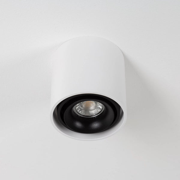 Oliver Opbouwspot Rond Wit – Aluminium Plafondspot met GU10 LED Fitting