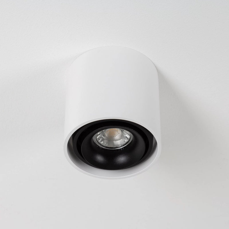 Oliver Opbouwspot Rond Wit – Aluminium Plafondspot met GU10 LED Fitting