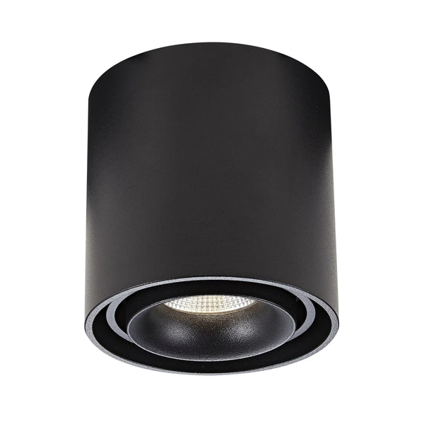 Oliver Opbouwspot Rond Zwart – Aluminium Plafondspot met GU10 LED Fitting