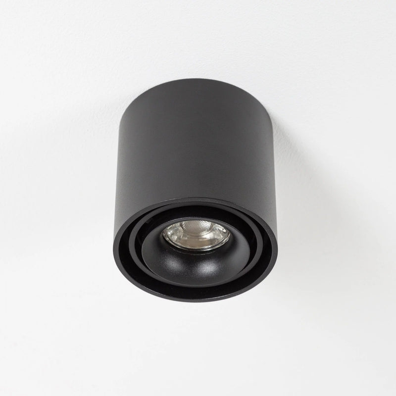 Oliver Opbouwspot Rond Zwart – Aluminium Plafondspot met GU10 LED Fitting