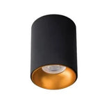 Riti Opbouwspot GU10 Aluminium – Wit/Zwart met Gouden Ring