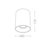 Riti Opbouwspot GU10 Aluminium – Wit/Zwart met Gouden Ring