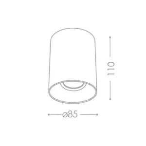 Riti Opbouwspot GU10 Aluminium – Wit/Zwart met Gouden Ring