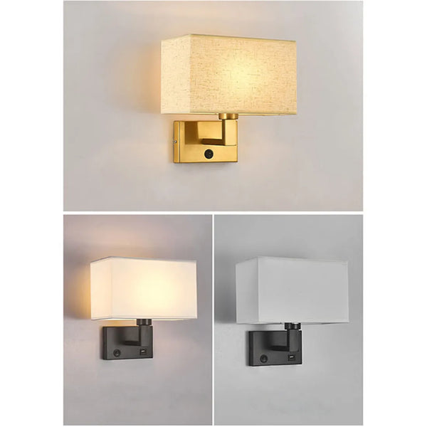 Moderne Wandlamp met Stoffen Kap