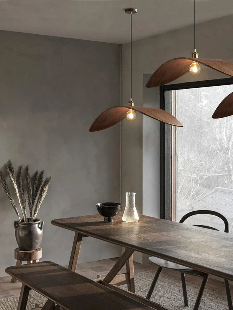 Vintage Wabi-Sabi Houten Hanglamp