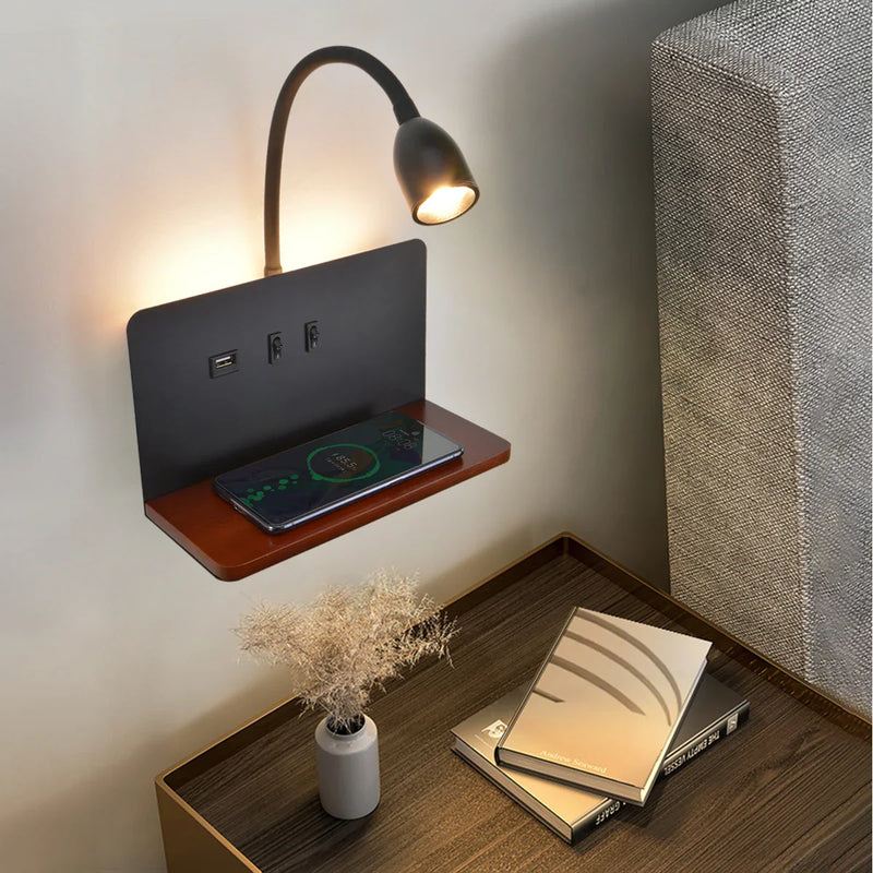 LumiCharge – Stijlvolle Wandlamp met Draadloos Opladen