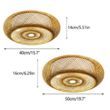 LumaBambu: Moderne Bamboe Plafondlamp Flush-Mount