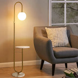 Nordic Luxe Vloerlamp met Marmeren Bijzettafel