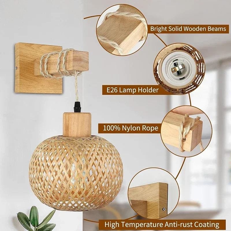 BAMBULUX Bamboe Wandlamp