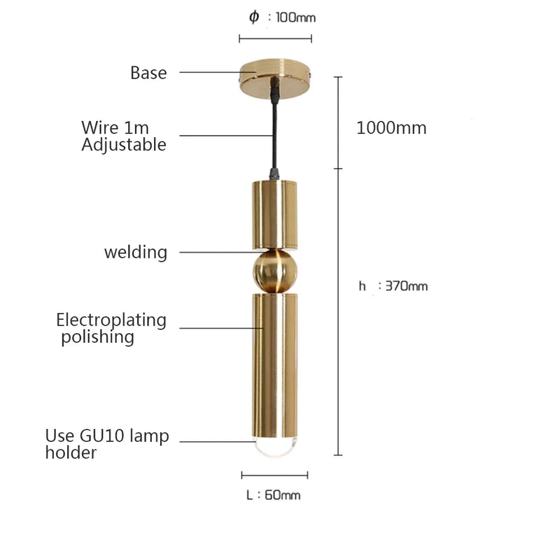Luxe Aurea Gouden Hanglamp – Elegante Minimalistische LED Plafondlamp