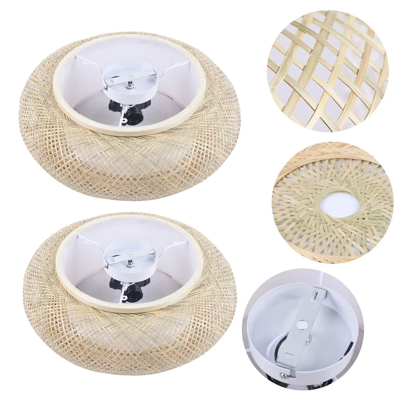 LumaBambu: Moderne Bamboe Plafondlamp Flush-Mount