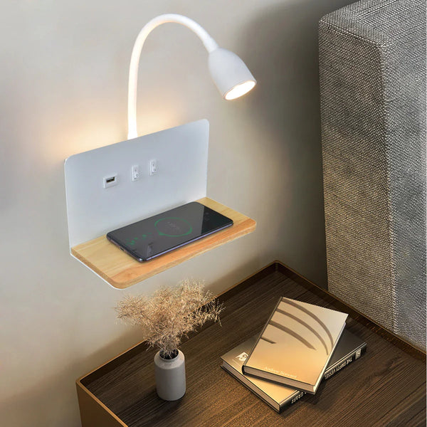 LumiCharge – Stijlvolle Wandlamp met Draadloos Opladen