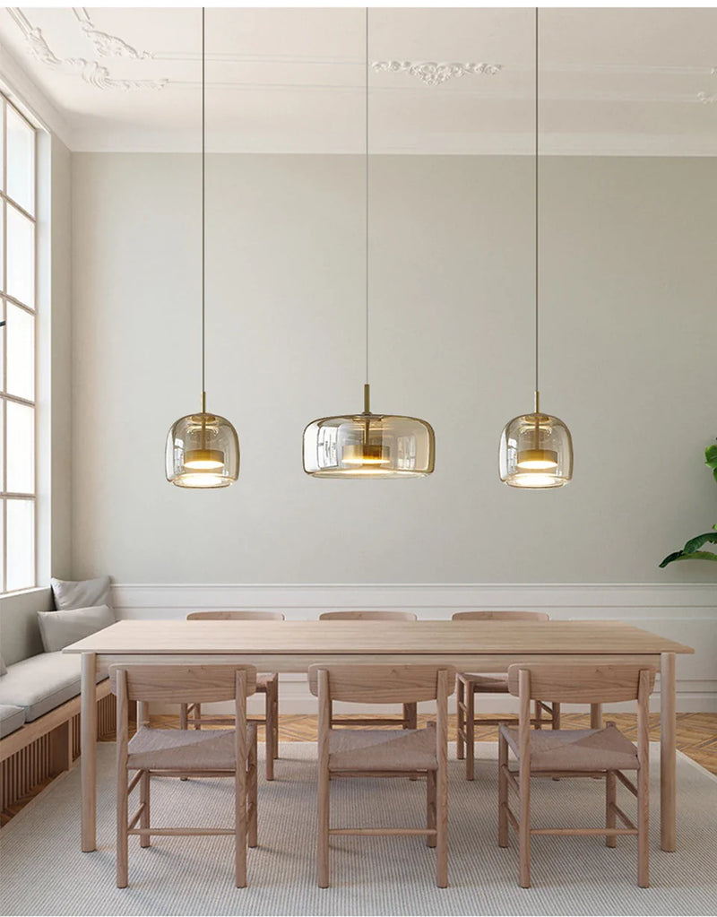 LumiGlow – Elegante Glassteen Hanglamp met LED-verlichting