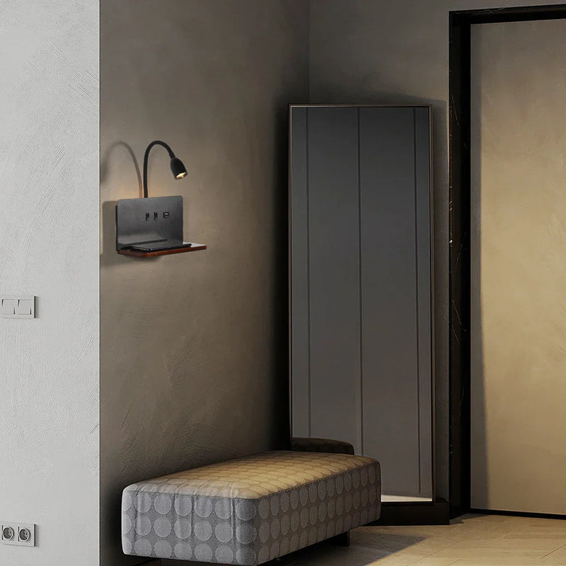 LumiCharge – Stijlvolle Wandlamp met Draadloos Opladen