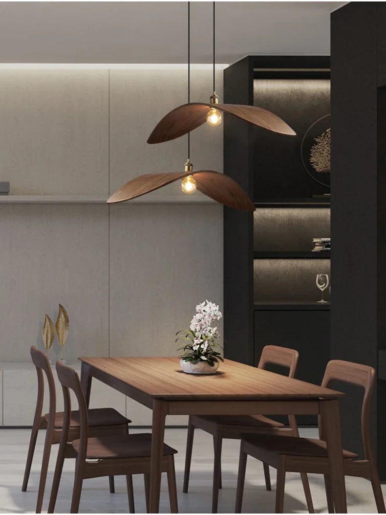 Vintage Wabi-Sabi Houten Hanglamp