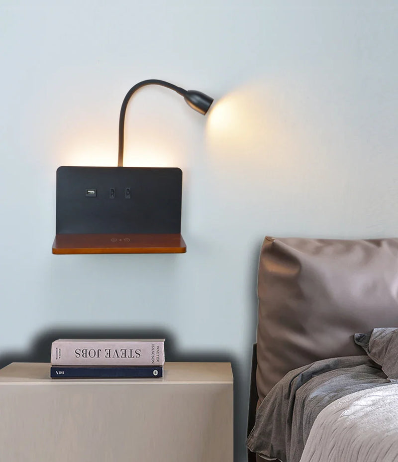 LumiCharge – Stijlvolle Wandlamp met Draadloos Opladen